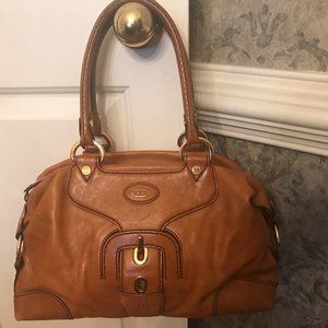 Tod's Brown/Orange Calf Skin Shoulder Bag